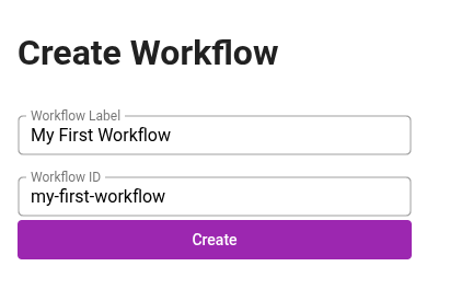 Workflow create form